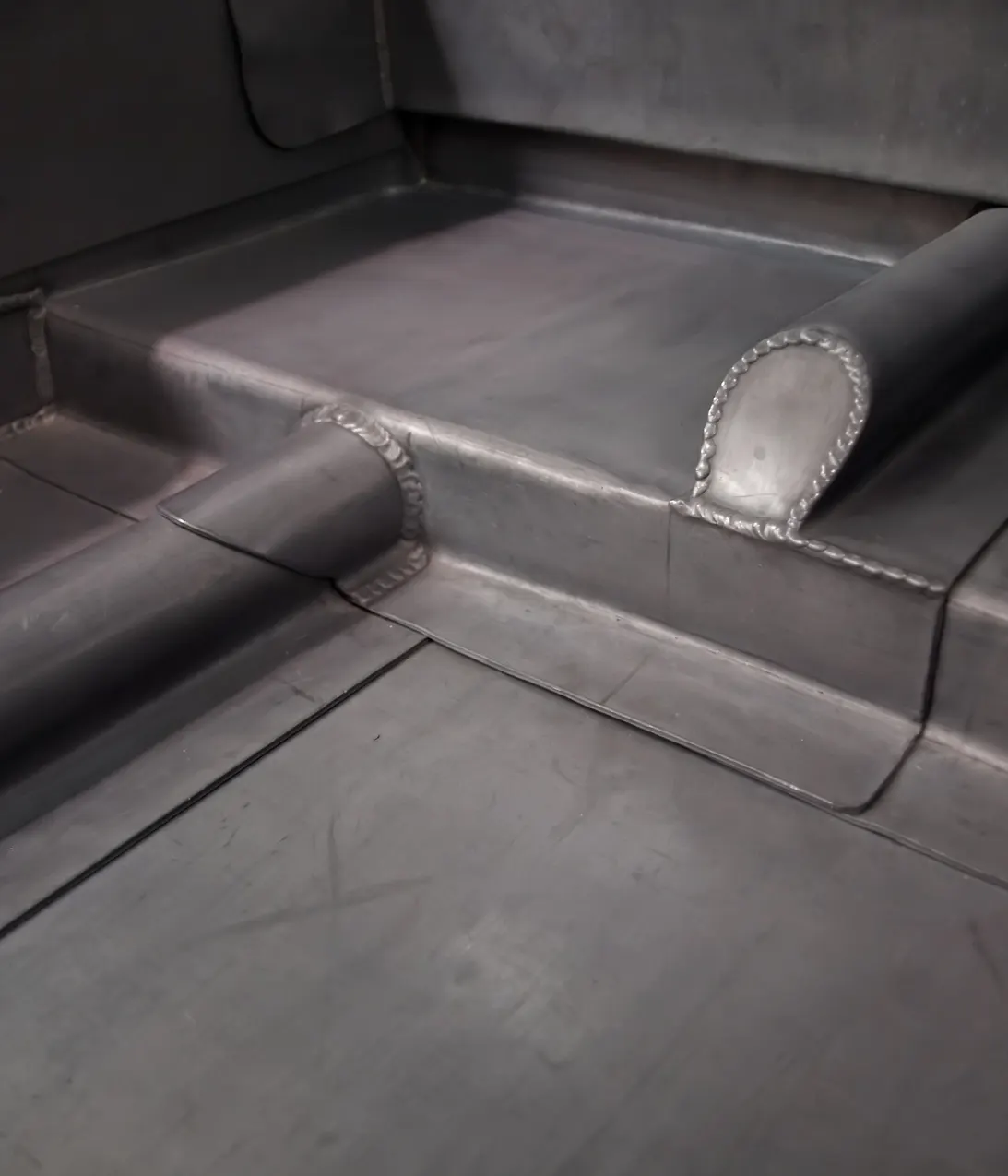 A dressed lead roll on a lead-covered roof
