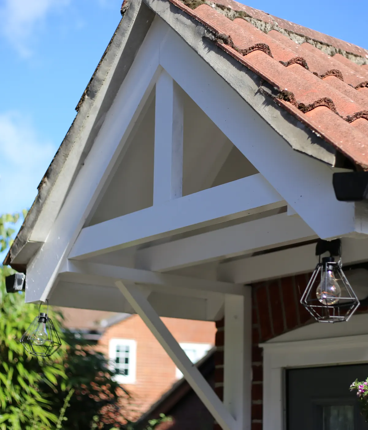 Guttering and fascia on a timber porch roof